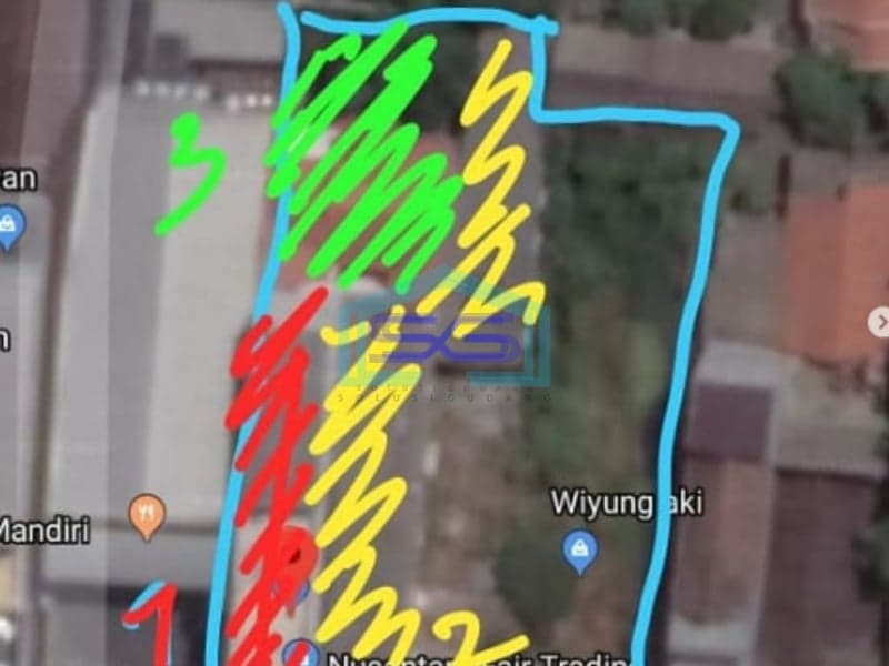 Disewakan Tanah Ada Bangunan Ruko di Wiyung Surabaya Jawa Timur LT 1200m2
