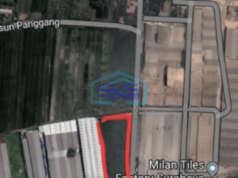 Dijual Tanah Indrustri Lebaniwaras di Wringinanom Gresik Nol Jalan Luas Tanah 9655 m²