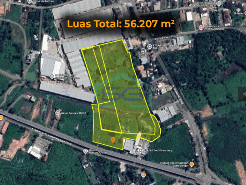 Dijual Tanah Lahan 5,6 hektar Kota Palembang, Sumatera Selatan