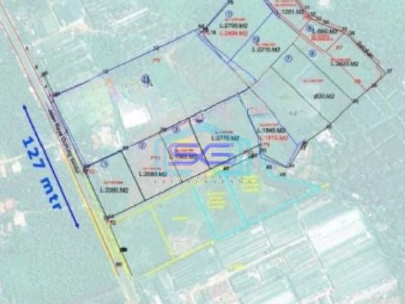 Dijual Tanah Padat Pinggir Jalan Gunung Sindur Di Parung Bogor LT 36496m2