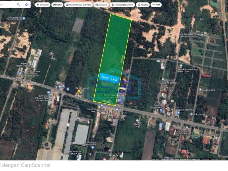 Dijual Tanah Kabupaten Ogan Ilir, Sumatera Selatan Luas Tanah 40000 m2