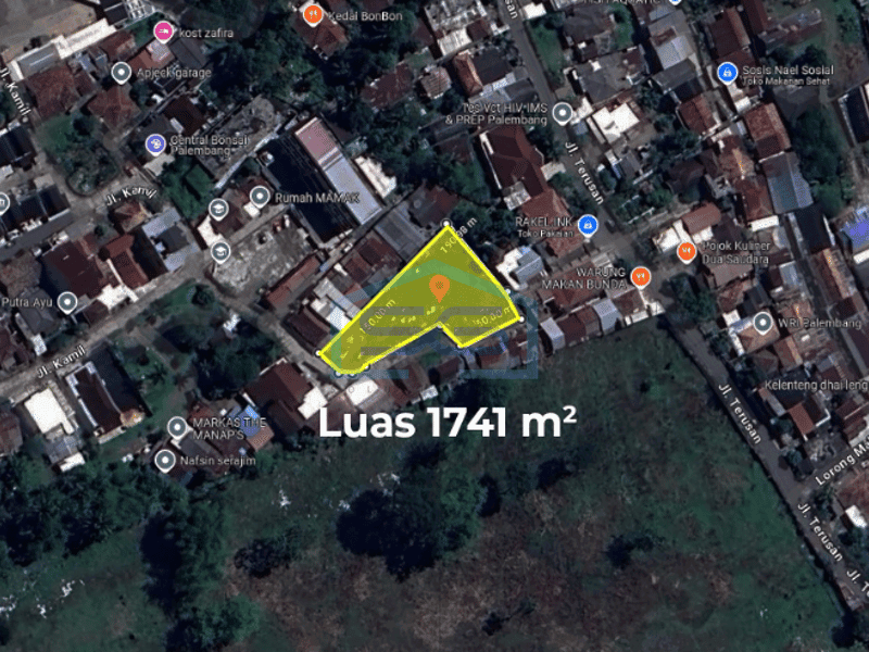 Dijual Tanah Siap Bangun di Kota Palembang Sumatera Selatan Seluas 1741m2