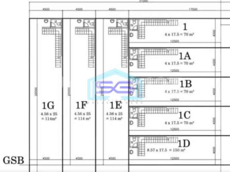 Dijual Ruko 3 Unit Jejer Di Raya Kupang Baru Surabaya Luas Bangunan  166 m²