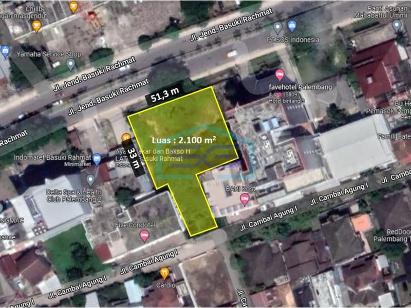 Disewakan Ruko Jalan Abdul Rozak Palembang City, South Sumatra Luas bangunan 168m2