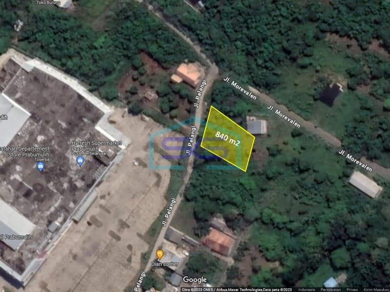 Dijual Tanah di Jalan Pelangi Kota Prabumulih, Sumatera Selatan Luas Tanah 840m²