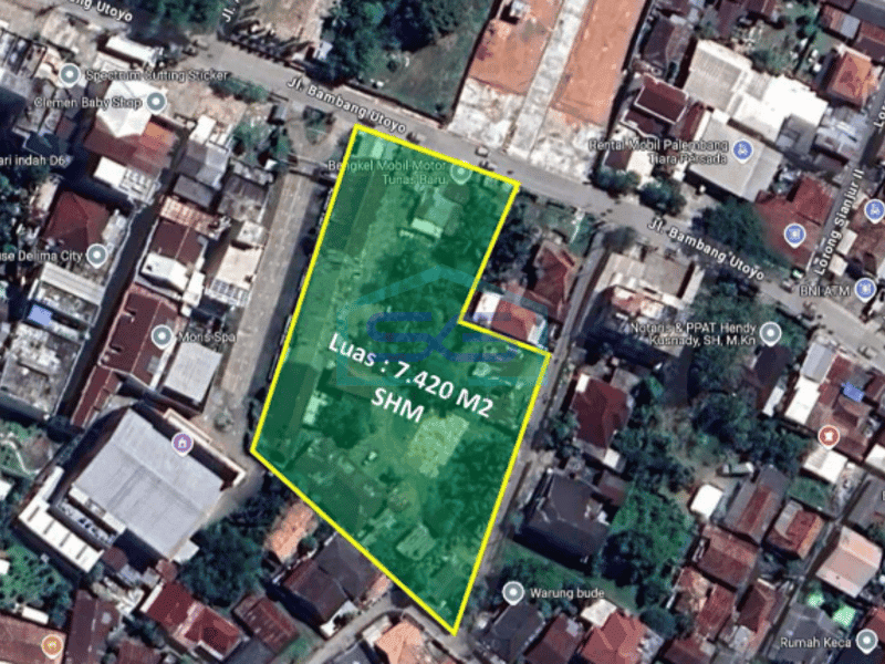Dijual Tanah Luas Tanah 7420 m² di Pinggir Jalan Kota Palembang, Sumatera Selatan