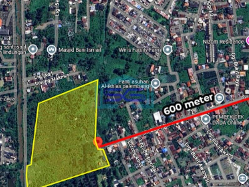 Dijual Tanah Luas 6,4 Ha di Bukit Baru Palembang Akses Dekat Tol