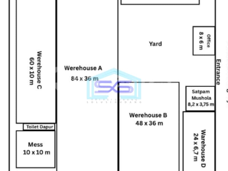 Dijual Gudang Luas Bangunan  6000 m² Lokasi Bebas Banjir di Tangerang