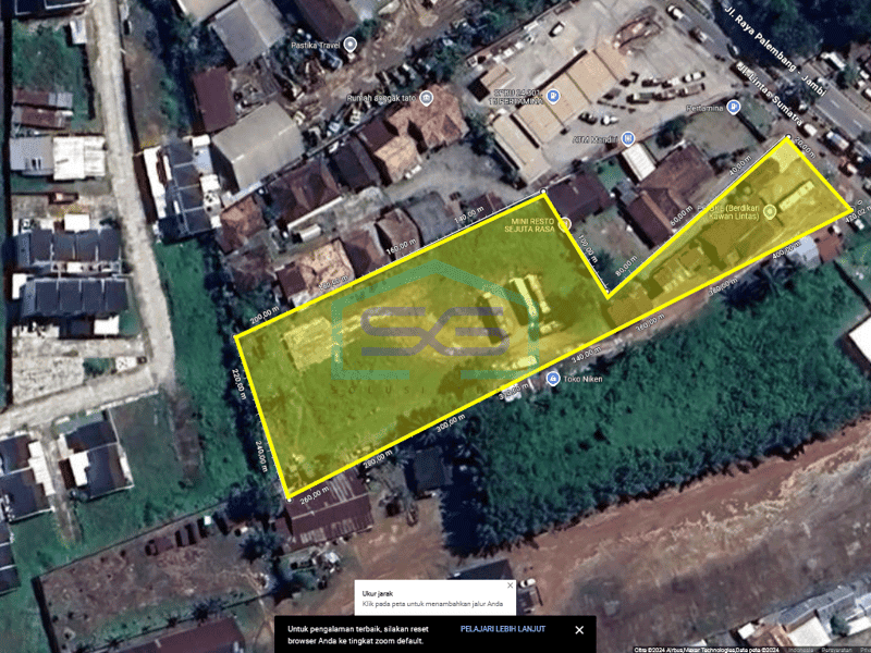 Dijual Tanah Komersial Super Strategis di Pinggir Jalan Kota Palembang, Sumatera Selatan Luas Tanah 5000 m²