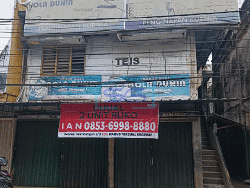 Dijual 2 Unit Ruko Jalan Kebumen Darat Pasar 16 Ilir Palembang LB 378m2