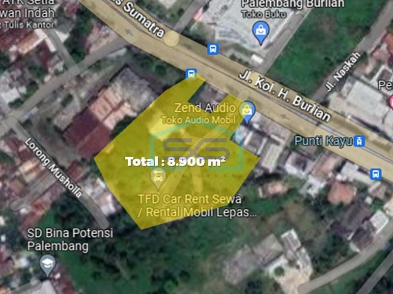Spacious Land for Sale in Palembang City, South Sumatra Land Area: 8900m2