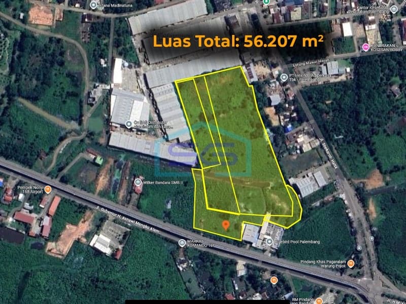 Dijual Tanah Lahan Luas 5,6 hektar Kota Palembang, Sumatera Selatan