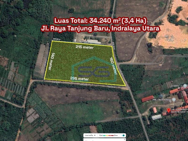 Dijual Tanah di Kabupaten Ogan Ilir, Sumatera Selatan Luas Tanah: 3,42 Hektar