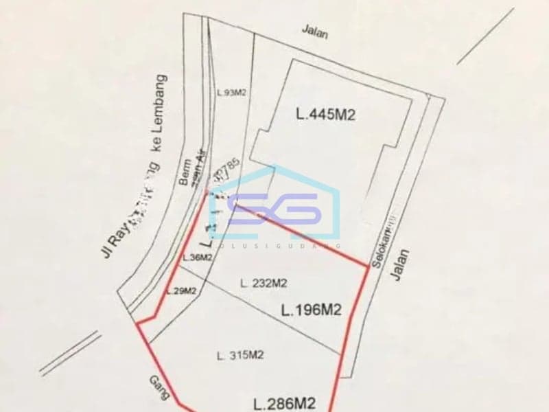 For Sale Prime Land on Main Road Bandung West Java Land Area 547 m²