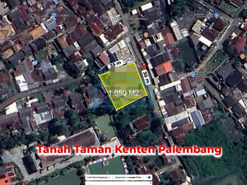 Dijual Tanah Kavling di Palembang, Sumatera Selatan Luas Tanah 1050 m