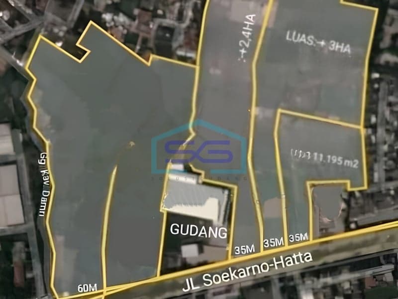 For Sale Land Jalan Soekarno Hatta Bandung 11195sqm