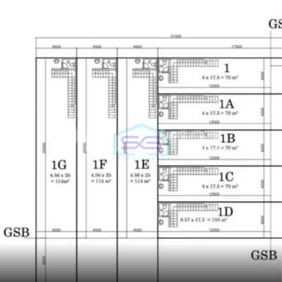 Dijual Ruko 3 Unit Jejer Di Raya Kupang Baru Surabaya Luas Bangunan  166 m²