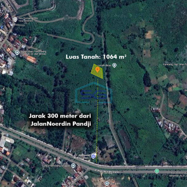 Dijual Tanah Strategis Dekat Bandara Jalan Noerdin Panji Palembang LT 1064m2-2