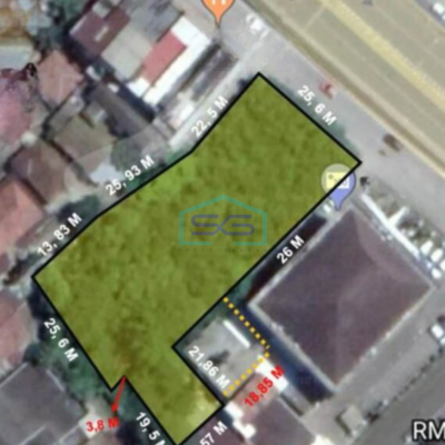 Dijual Tanah Lahan Komersil Strategis di Pusat Kota Palembang dengan Bonus Bangunan LT 2274m2