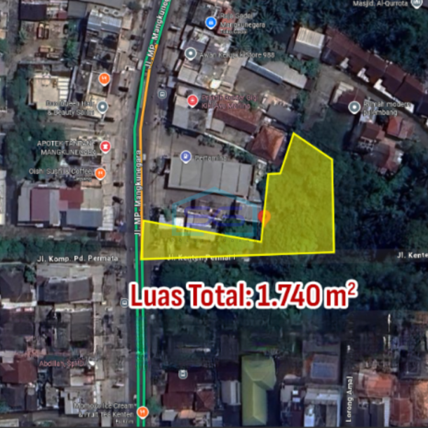 Dijual Tanah di Jalan MP Mangkunegara – Kenten Palembang Luas Tanah 1740m2-1