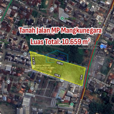 Dijual Jalan MP Mangkunegara Kenten Palembang Sumatera Selatan LT 10659m2