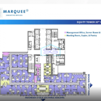 Disewakan Kantor Equity Tower Jenderal Sudirman SCBD Jakarta Selatan Luas Bangunan  100 m²