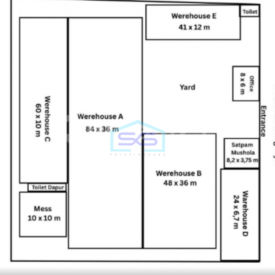 Dijual Gudang Luas Bangunan  6000 m² Lokasi Bebas Banjir di Tangerang