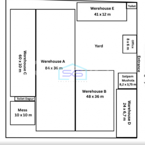 Dijual Gudang Luas Bangunan  6000 m² Lokasi Bebas Banjir di Tangerang-2