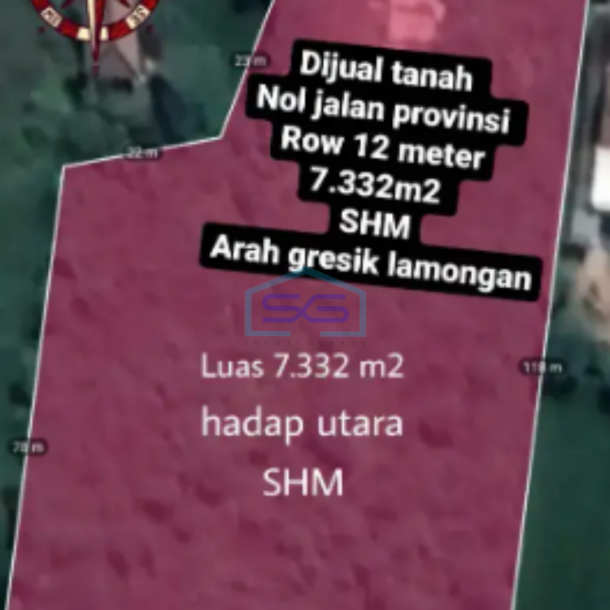 Dijual Tanah di Raya Balongpanggang Gresik Jawa Timur Luas Tanah 7332m2-2