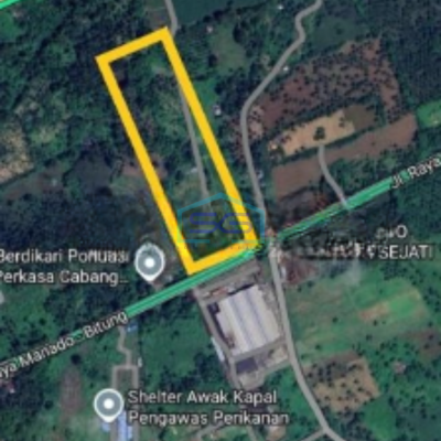Dijual Tanah 1,3h Jl Raya Manado Bitung Depan Coca Cola Teh Sosro Kauditan, Minahasa Utara Luas Tanah 12900 m2