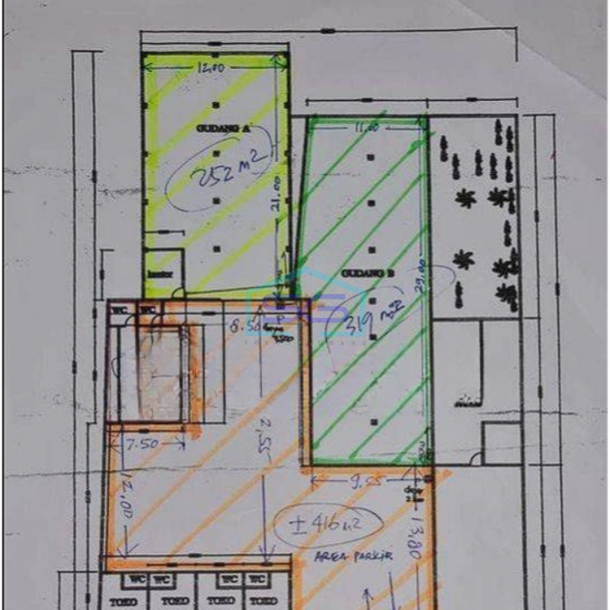 Disewkaan gudang murah luas siap pakai di Kapuk-1