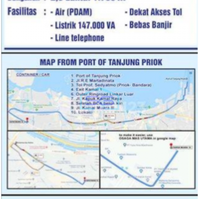 Dijual cepat gudang lokasi strategis di Kamal Muara