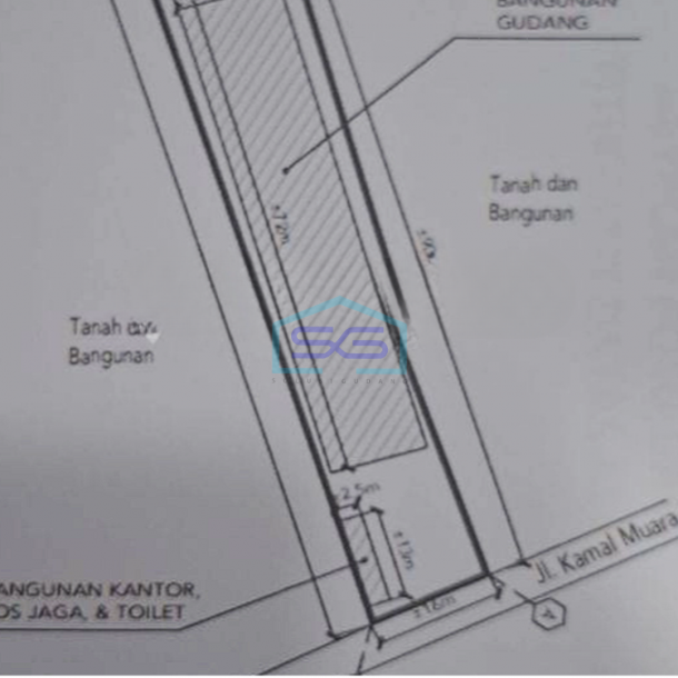 Dijual gudang 380m2 di Kamal-1