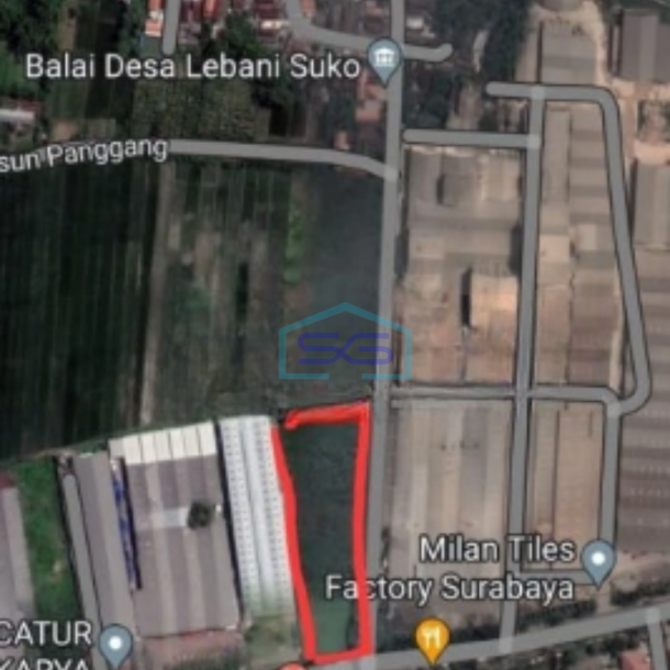 Dijual Tanah Indrustri Lebaniwaras di Wringinanom Gresik Nol Jalan Luas Tanah 9655 m²-1