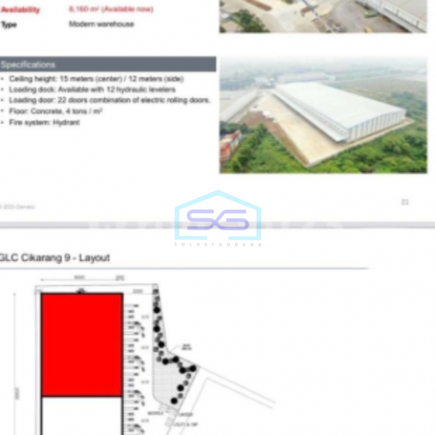 Disewakan Gudang Modern Pusat Bisnis Di Cikarang Utara Luas Bangunan 8160 m²-1