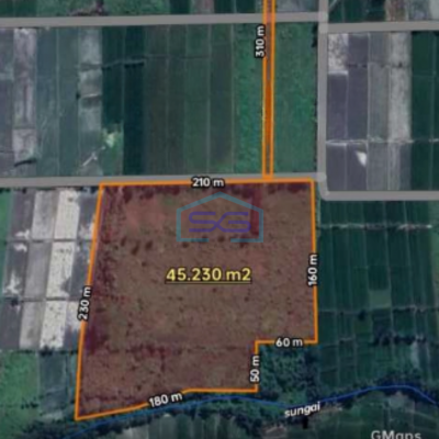 Dijual Tanah Zona Industri Lokasi Polanharjo Klaten Jawa Tengah Luas 45230m2